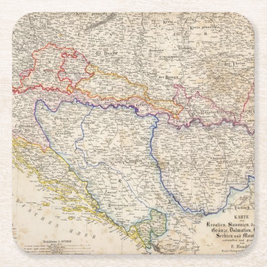Serbien, Bosnien Rechteckiger Pappuntersetzer (Vorderseite)