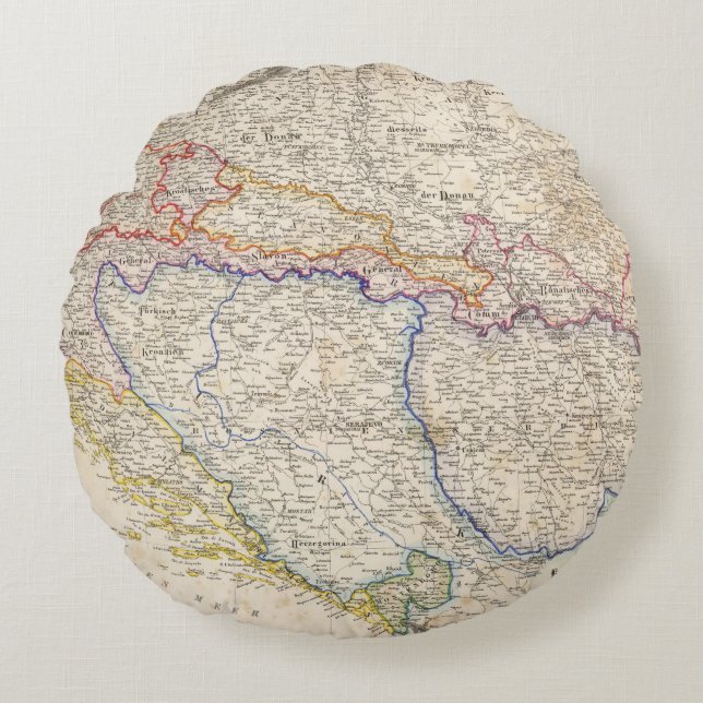 Serbien, Bosnien Rundes Kissen (Vorderseite)