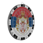 Serbien Dartboard & serbische Flagge / Spielbrett Dartscheibe (Vorderseite Links)