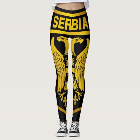 Serbien Emblem Leggings (Vorderseite)