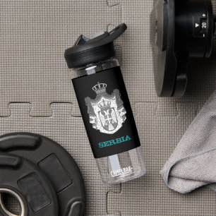 Serbien Fitness und serbisches Wappen / Fahne Trinkflasche