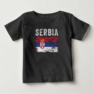Serbien-Flagge abgenutzt - Serbische Flagge Baby T-shirt