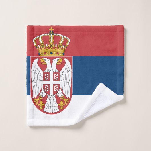 Serbien-Flagge Badhandtuch Set (Waschlappen)