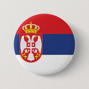 Serbien-Flagge Button