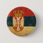 Serbien-Flagge-Button Button (Vorderseite)