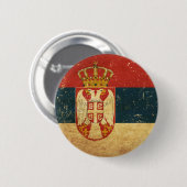 Serbien-Flagge-Button Button (Vorne & Hinten)