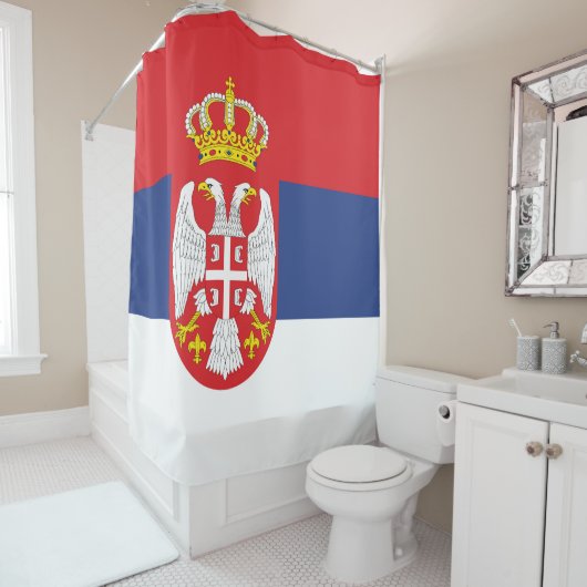 Serbien-Flagge Duschvorhang (Beispiel)