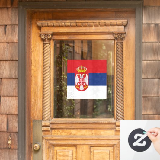 Serbien-Flagge Fensteraufkleber (Haustür)