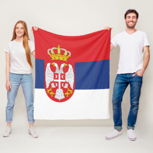 Serbien-Flagge Fleecedecke
