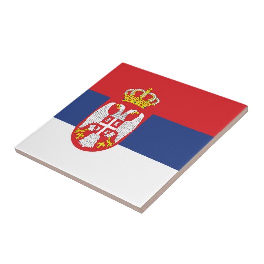 Serbien-Flagge Fliese (Seite)