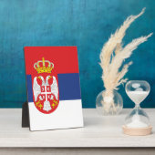 Serbien-Flagge Fotoplatte (Seite)