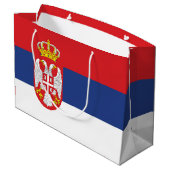 Serbien-Flagge Große Geschenktüte (Rückseite Schrägansicht)