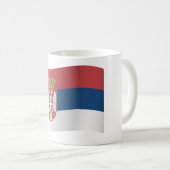 Serbien-Flagge Kaffeetasse (VorderseiteRechts)