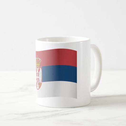 Serbien-Flagge Kaffeetasse (VorderseiteRechts)