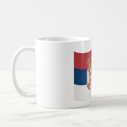Serbien-Flagge Kaffeetasse (Links)