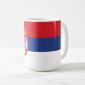 Serbien-Flagge Kaffeetasse (VorderseiteRechts)
