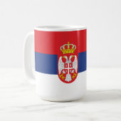 Serbien-Flagge Kaffeetasse (Vorderseite Links)