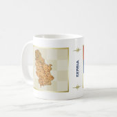 Serbien Flagge + Karte Tasse (Vorderseite Links)