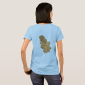 Serbien-Flagge + Karte + Text-T - Shirt (Schwarz voll)