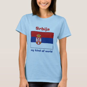 Serbien Flagge + Karte + Text T-Shirt