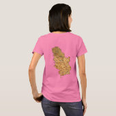 Serbien-Flagge + Karten-T - Shirt (Schwarz voll)