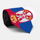 Serbien-Flagge Krawatte (Gerollt)
