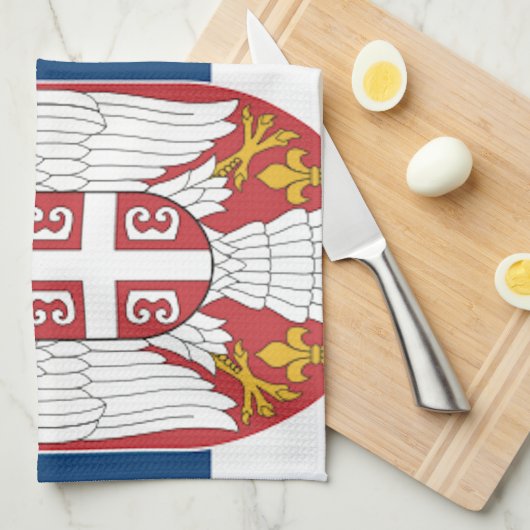 Serbien-Flagge Küchentuch (Viertel Falte)