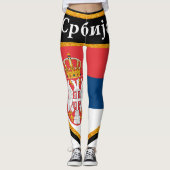 Serbien-Flagge Leggings (Vorderseite)