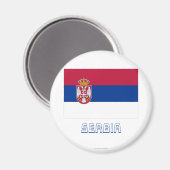 Serbien-Flagge mit Name Magnet (Vorderseite/Rückseite)