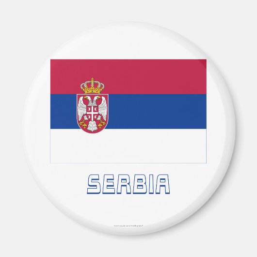 Serbien-Flagge mit Name Magnet (Vorne)