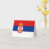 Serbien-Flagge Notecard Karte (Gelbe Blume)