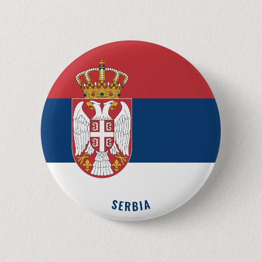 Serbien Flagge Patriotisch Button (Vorderseite)