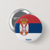 Serbien Flagge Patriotisch Button (Vorne & Hinten)