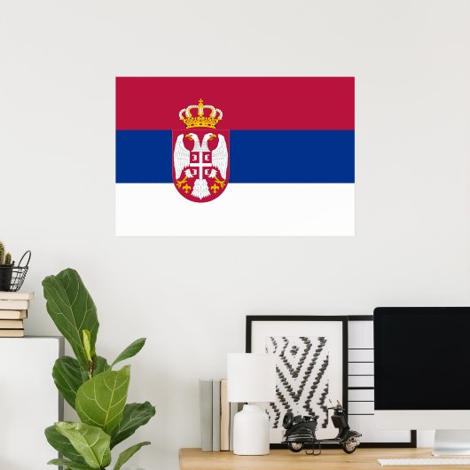 Serbien, Flagge Poster (Heimbüro)