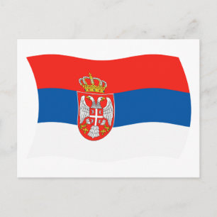 Serbien Flagge Postkarte