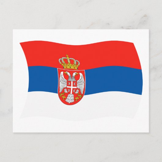 Serbien Flagge Postkarte (Vorderseite)
