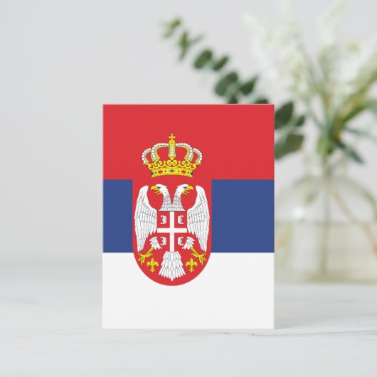 Serbien-Flagge Postkarte (Stehend Vorderseite)