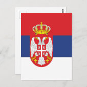 Serbien-Flagge Postkarte (Vorne/Hinten)