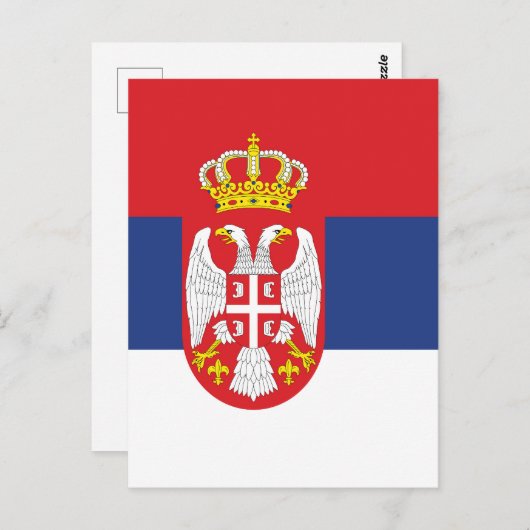 Serbien-Flagge Postkarte (Vorne/Hinten)