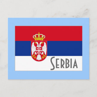 Serbien-Flagge Postkarte