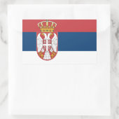 Serbien-Flagge Rechteckiger Aufkleber (Tasche)