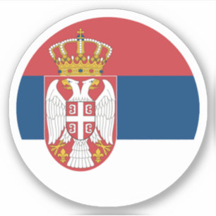 Serbien Flagge Rund Aufkleber