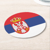 Serbien-Flagge Runder Pappuntersetzer (Angewinkelt)