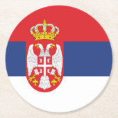 Serbien-Flagge Runder Pappuntersetzer (Vorderseite)