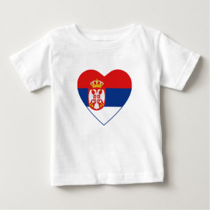 Serbien-Flaggen-Herz-T - Shirt