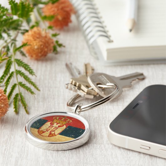 Serbien-Flaggen-Schlüsselanhänger Schlüsselanhänger (Seite)