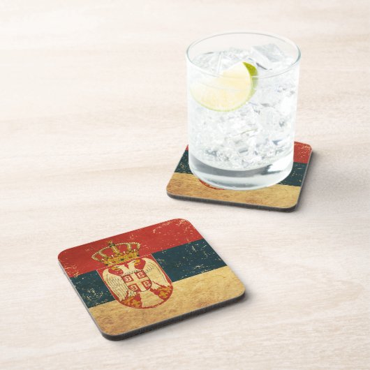 Serbien-Flaggen-Untersetzer Getränkeuntersetzer (Rechte Seite)