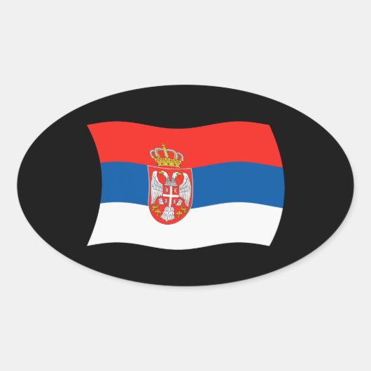 Serbien-Flaggenaufkleber Ovaler Aufkleber (Vorderseite)