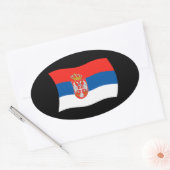 Serbien-Flaggenaufkleber Ovaler Aufkleber (Umschlag)