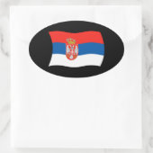 Serbien-Flaggenaufkleber Ovaler Aufkleber (Tasche)